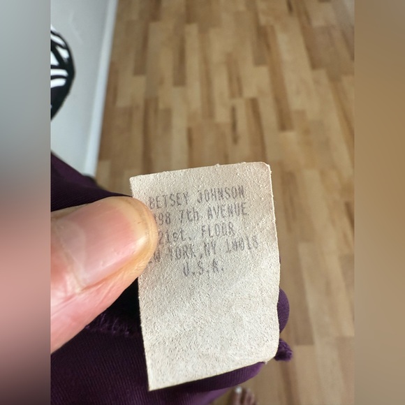 Vintage 90s Betsey Johnson Eggplant Purple Mock Neck Emo Witchy Skater Dress - Picture 7 of 10